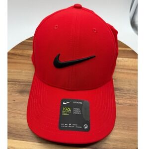 NEW! Nike Adult DRI-FIT Legacy91 Golf Cap Pickleball Hat-Red/Black CW6327-657